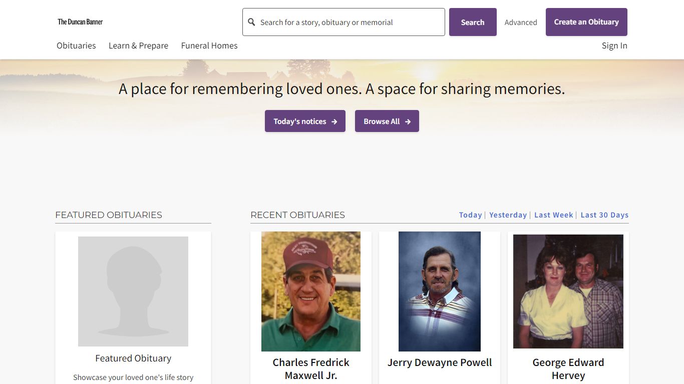 Obituaries | The Duncan Banner